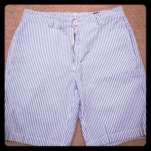 Vineyard Vines White & Blue Seersucker Shorts
